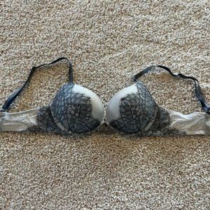 Victoria's Secret Very Sexy Push Up Bra Grey and Black Lace